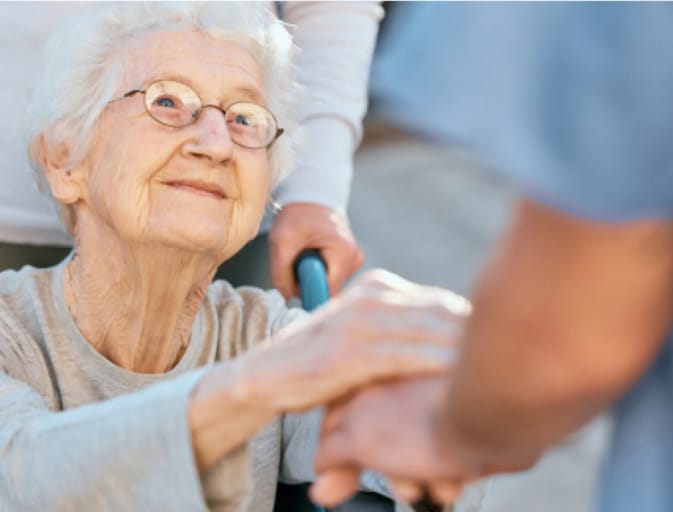 holding hands caregiver